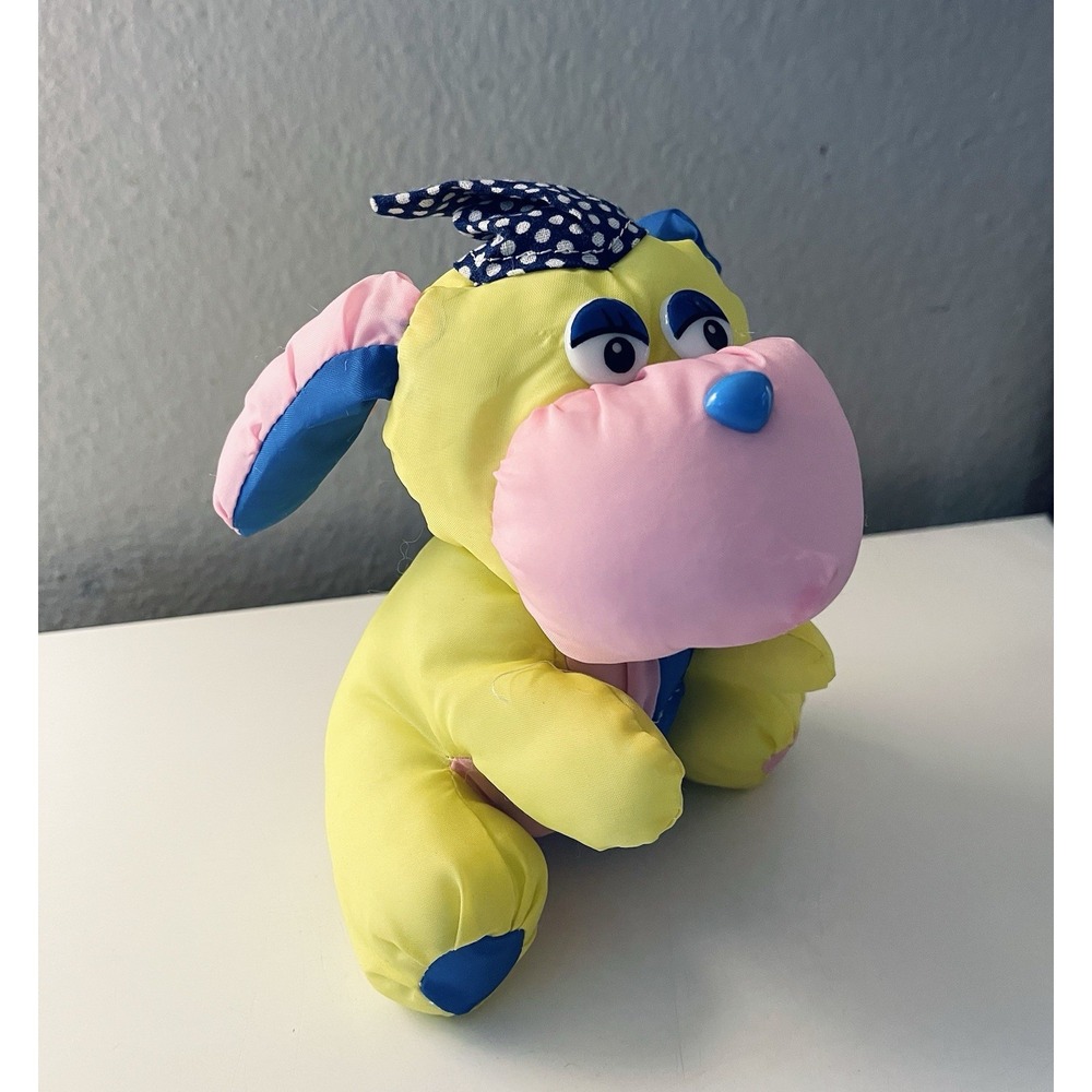 Vintage Neon Pink Plush Puff A‎ Lump Style Stuffed Animal